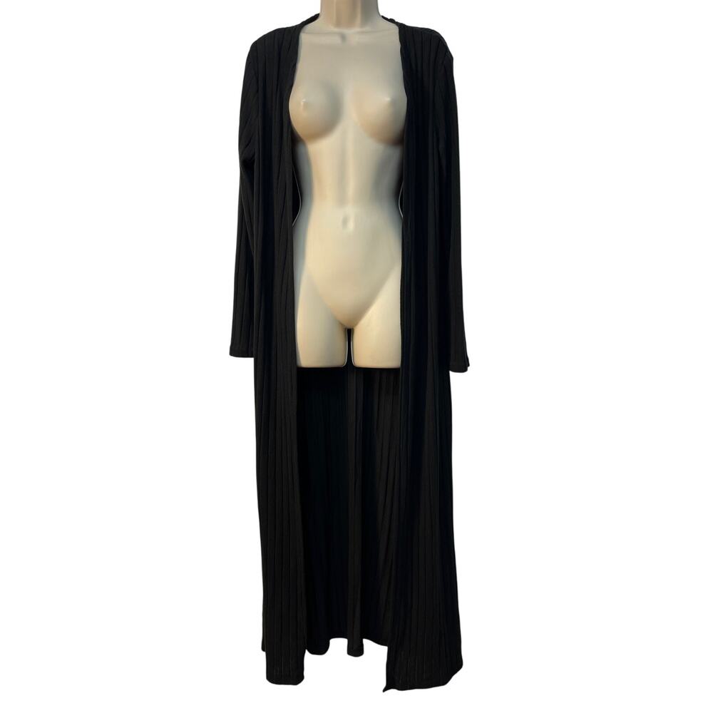 SHEIN SXY Women's Long Sleeve Long Cardigan Black Large NWT